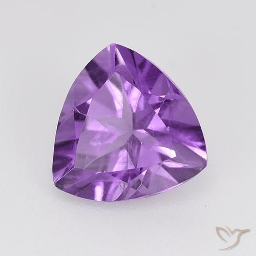 Ametista Violeta arroxeado médio-escuro Natural 1.58ct, Trilhão, VVS-VS