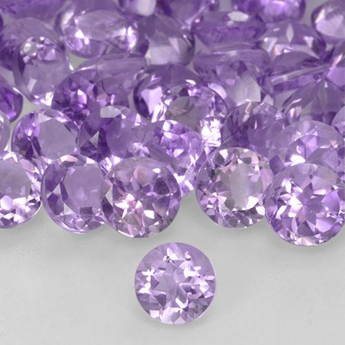 Pedras preciosas de ametista violeta natural de 2,42 ct, corte redondo, VS