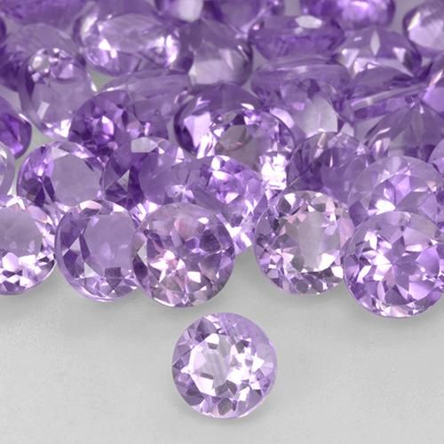 Pedras preciosas de ametista violeta natural de 2,42 ct, corte redondo, VS