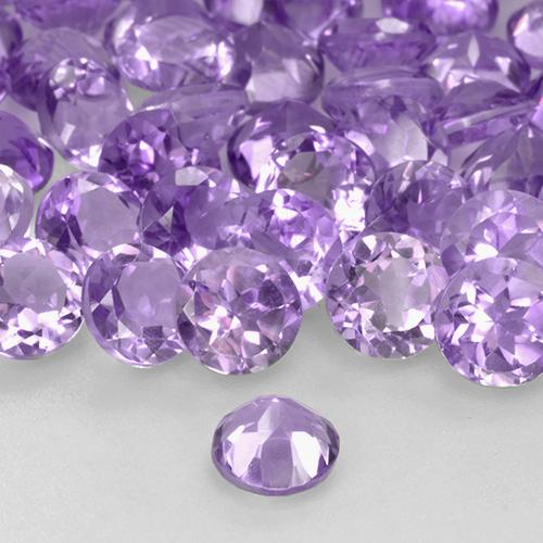 Pedras preciosas de ametista violeta natural de 2,42 ct, corte redondo, VS