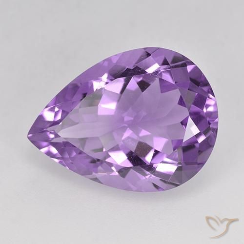 Ametista Violeta Púrpura Natural 6.86ct, Formato de pêra, VVS-VS