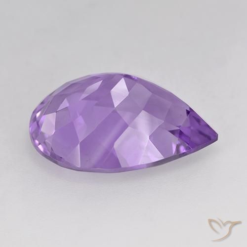 Ametista Violeta Púrpura Natural 6.86ct, Formato de pêra, VVS-VS