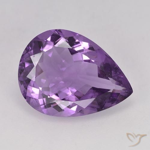 6.43ct Natural Violeta Púrpura Ametista, Formato de pêra, VVS