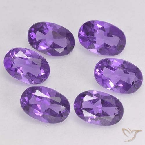 Pedras preciosas de Ametista Violeta médio natural de 2.61 ct, oval, VVS-VS