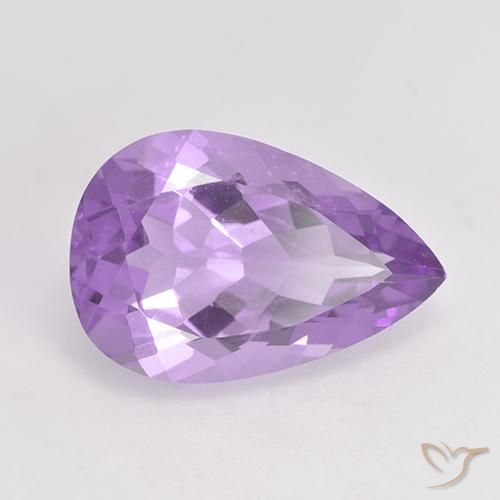 Ametista Violeta médio Natural 4.45ct, Formato de pêra, VS