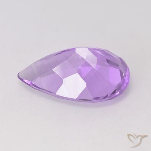 Ametista Violeta médio Natural 4.45ct, Formato de pêra, VS