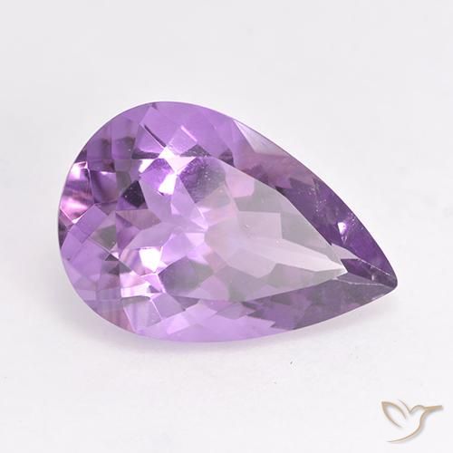 Ametista Violeta rosa médio Natural 4.85ct, Formato de pêra, VS