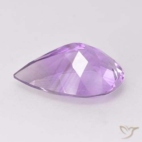 Ametista Violeta rosa médio Natural 4.85ct, Formato de pêra, VS