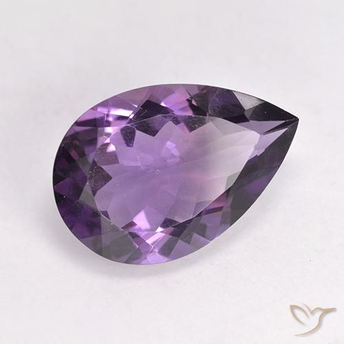 Ametista Violeta médio Natural 4.56ct, Formato de pêra, VS