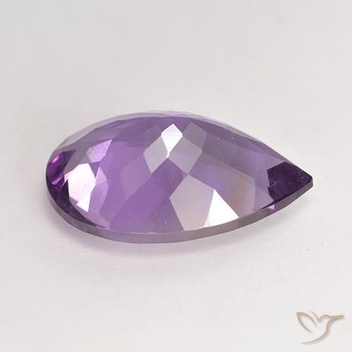 Ametista Violeta médio Natural 4.56ct, Formato de pêra, VS