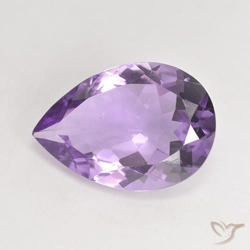 Ametista Violeta médio Natural 4.46ct, Formato de pêra, VVS-VS