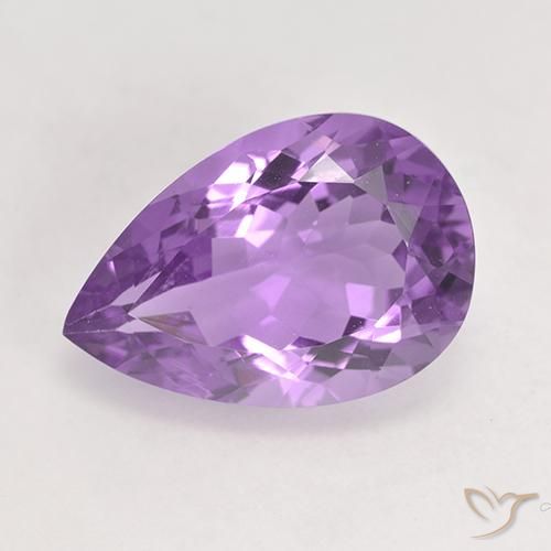 5.48ct Natural Violeta Púrpura Médio Ametista, Formato de pêra, VVS-VS