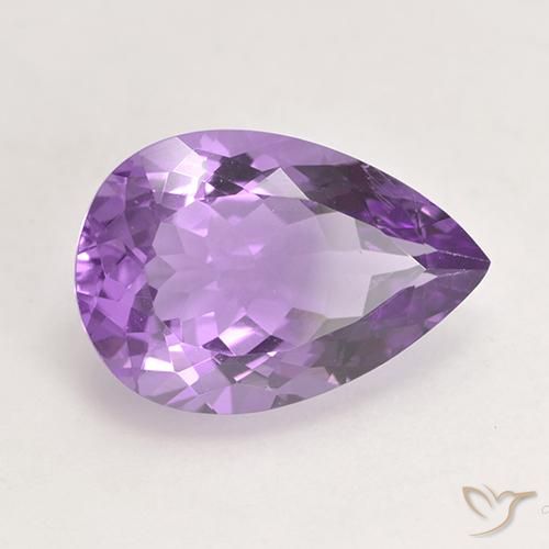 Ametista Violeta Púrpura Médio Natural 5.48ct, Formato de pêra, VVS-VS