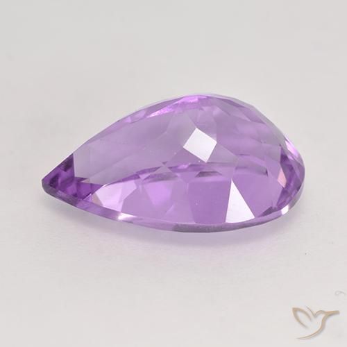 Ametista Violeta Púrpura Médio Natural 5.48ct, Formato de pêra, VVS-VS