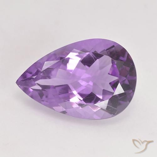 5.07ct Natural Violeta Púrpura Médio Ametista, Formato de pêra, VVS-VS