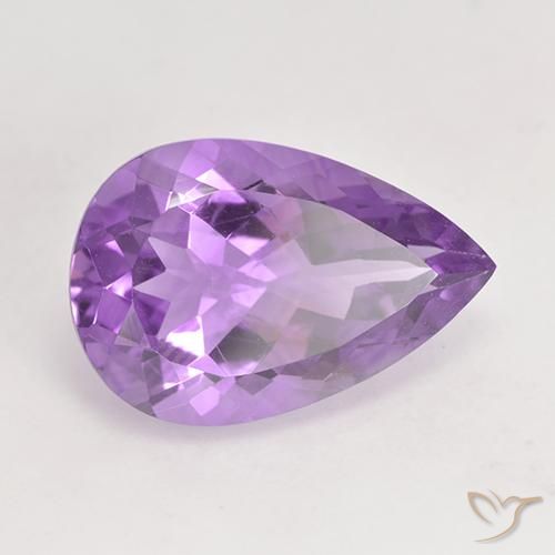 Ametista Violeta Púrpura Médio Natural 5.07ct, Formato de pêra, VVS-VS