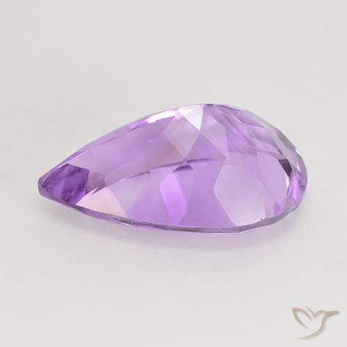 Ametista Violeta Púrpura Médio Natural 5.07ct, Formato de pêra, VVS-VS