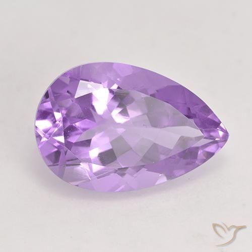 Ametista Violeta rosa médio Natural 5.47ct, Formato de pêra, VVS-VS
