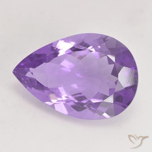 Ametista Violeta médio Natural 4.93ct, Formato de pêra, VS