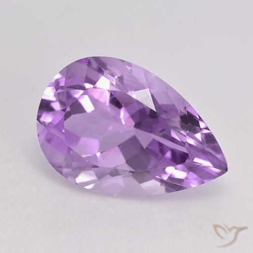 5.68ct Natural Violeta Púrpura Médio Ametista, Formato de pêra, VVS-VS