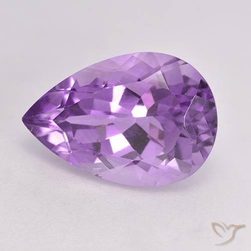Ametista Violeta Púrpura Médio Natural 5.68ct, Formato de pêra, VVS-VS