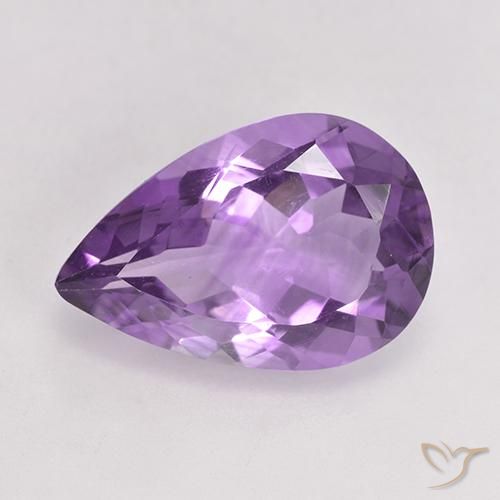 4.74ct Natural Violeta Púrpura Ametista, Formato de pêra, VVS-VS