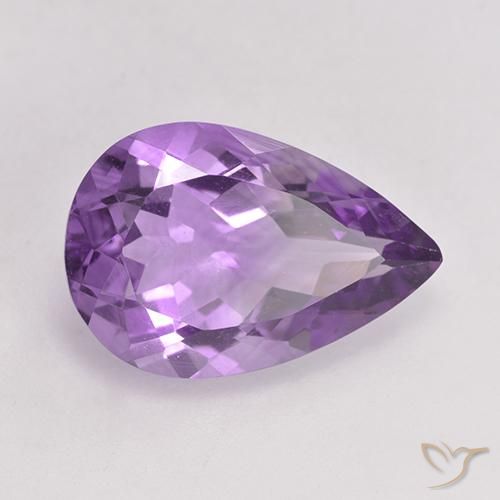 Ametista Violeta Púrpura Natural 4.74ct, Formato de pêra, VVS-VS