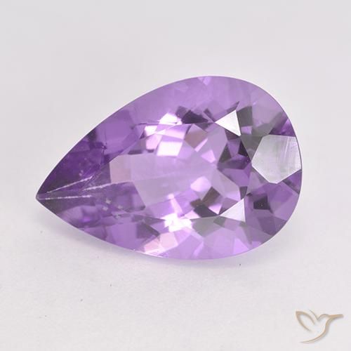 Ametista Violeta médio Natural 4.82ct, Formato de pêra, VVS-VS