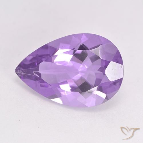 Ametista Violeta médio Natural 4.64ct, Formato de pêra, VS