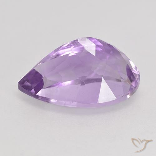 Ametista Violeta médio Natural 6.41ct, Formato de pêra, VS