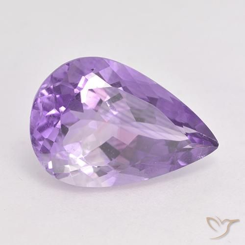 Ametista Violeta médio Natural 5.26ct, Formato de pêra, VS