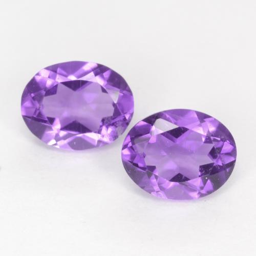 Pedras preciosas de ametista violeta natural de 0,60 ct, corte oval, VVS-VS