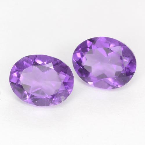 Pedras preciosas de ametista violeta natural de 0,60 ct, corte oval, VVS-VS