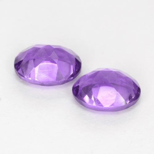 Pedras preciosas de ametista violeta natural de 0,60 ct, corte oval, VVS-VS