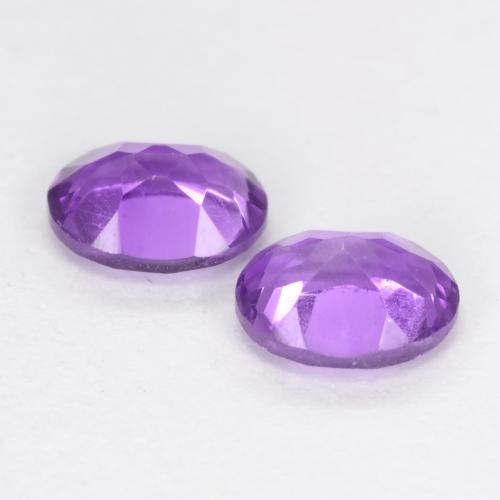 Pedras preciosas de Ametista Violeta Médio-claro natural de 0,61 ct, Corte Oval, VVS-VS