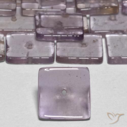 15.44ctw Natural Violeta acinzentado Ametista, Quadrado, Transparente