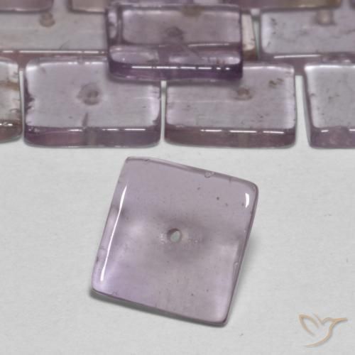 Pedras preciosas de Ametista Violeta acinzentado natural de 15.44 ct, Quadrado, Transparente