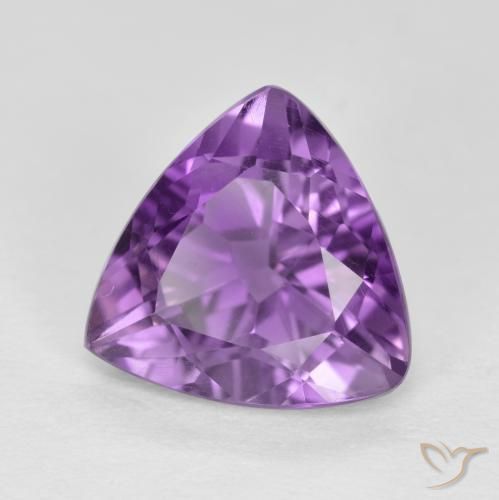 Ametista Violeta médio-escuro Natural 2.86ct, Trilhão, VS