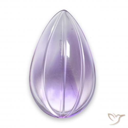 7.48ct Natural Violeta Médio-claro Ametista, Formato de pêra, Transparente