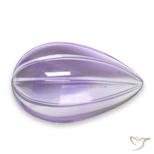 Ametista Violeta Médio-claro Natural 7.48ct, Formato de pêra, Transparente