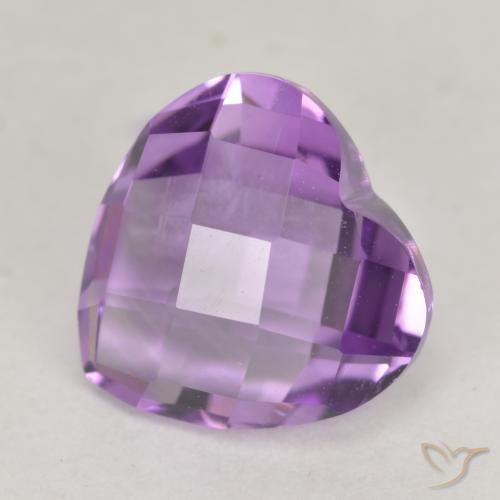 Ametista Violeta rosado Natural 3.53ct, Coração, VS