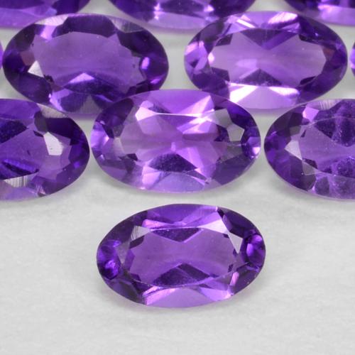 Pedras preciosas de ametista violeta médio natural de 0,62 ct, corte oval, VS
