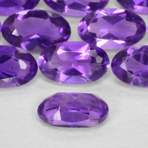 Pedras preciosas de ametista violeta médio natural de 0,62 ct, corte oval, VS