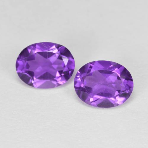 Pedras preciosas de ametista violeta natural de 0,62 ct, corte oval, VVS-VS