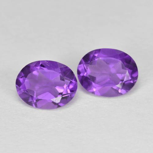 Pedras preciosas de ametista violeta natural de 0,62 ct, corte oval, VVS-VS