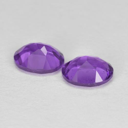 Pedras preciosas de ametista violeta natural de 0,62 ct, corte oval, VVS-VS