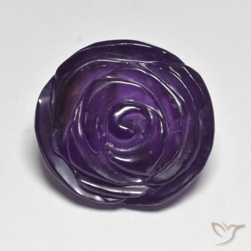 28.28ct Natural Violeta escuro Ametista, Flor cortada, Translúcido