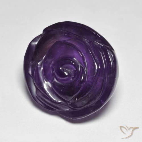 Ametista Violeta escuro Natural 28.28ct, Flor cortada, Translúcido