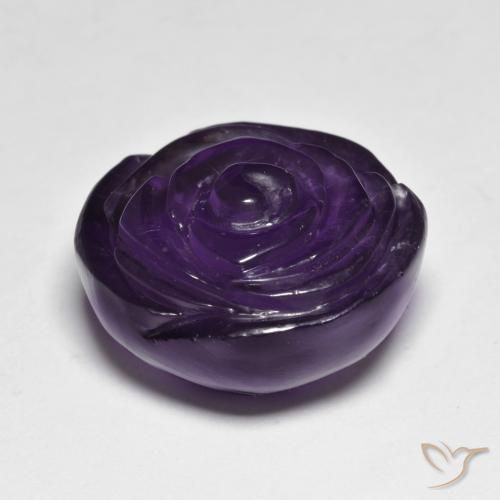 Ametista Violeta escuro Natural 28.28ct, Flor cortada, Translúcido