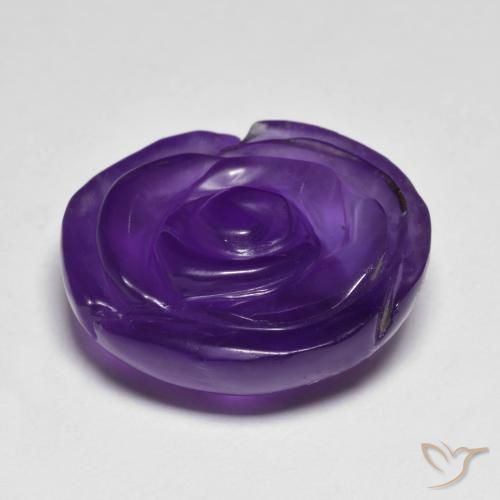 Ametista Violeta médio Natural 14.41ct, Flor cortada, Translúcido